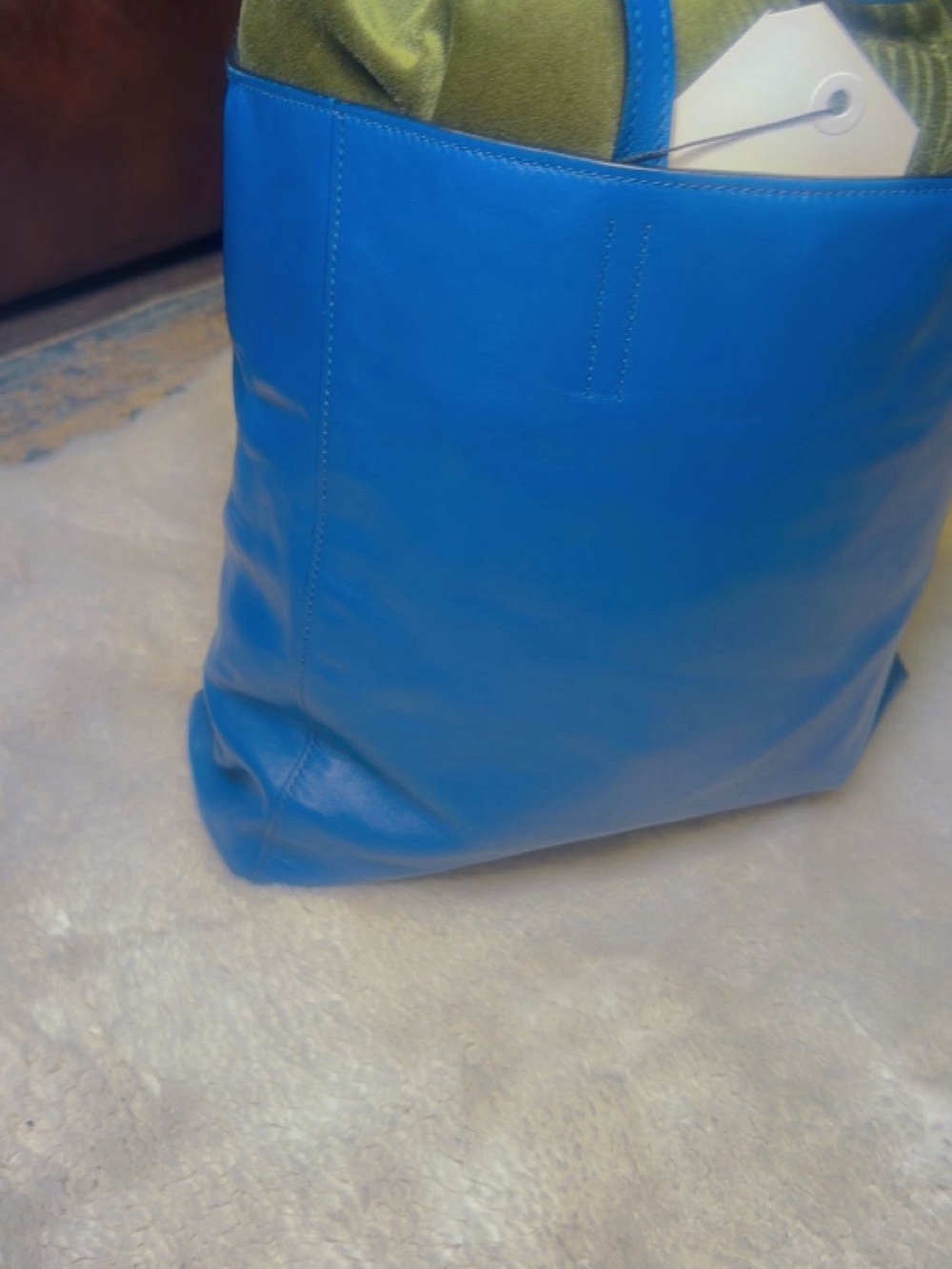 Miu Miu Bright Blue Leather Tote